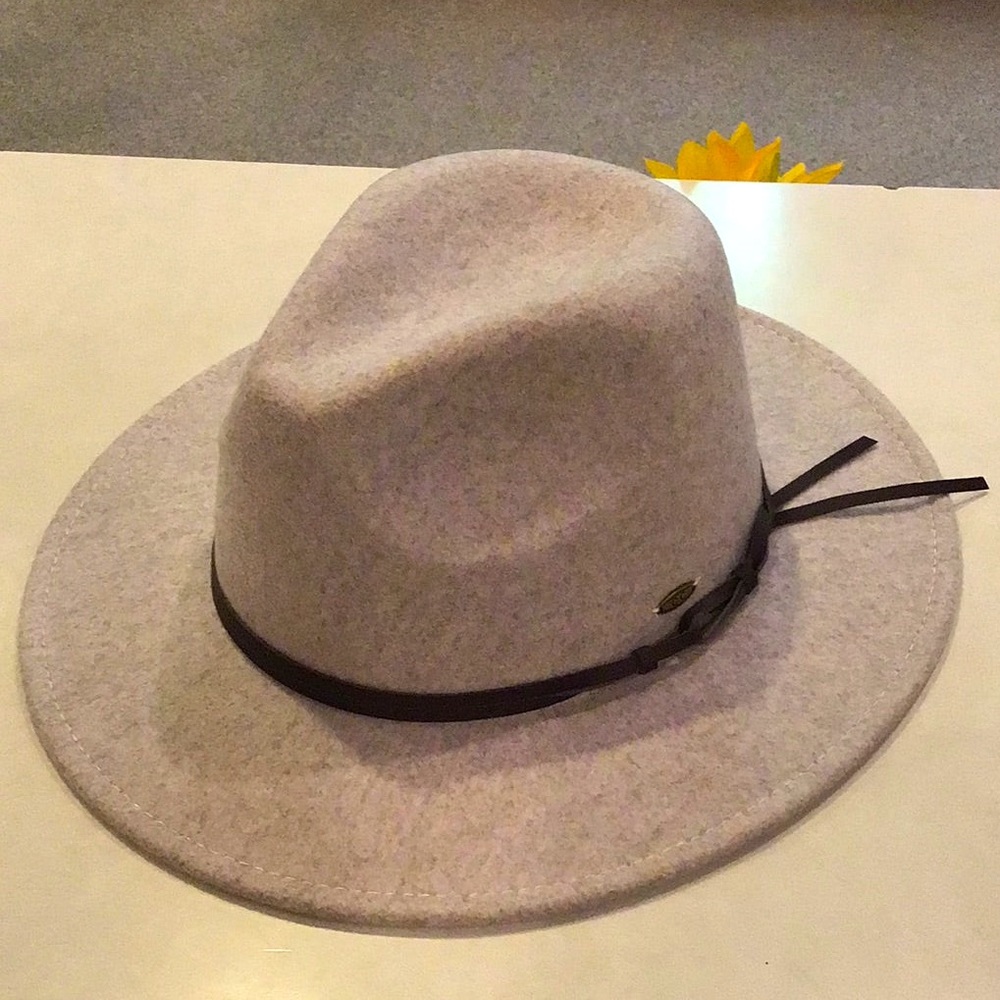 Hitch Knot Trim Vegan Fabric C.C Panama Brim Hat Heather Dk. Taupe